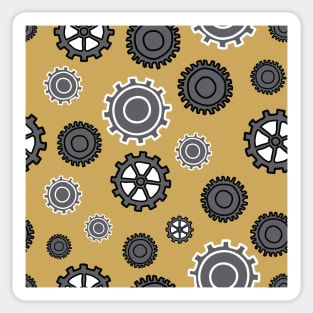 Modern Gears on Yellow background Sticker